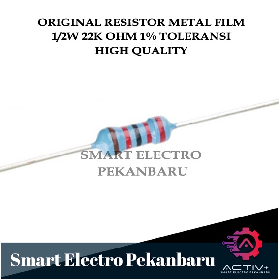 ORIGINAL RESISTOR METAL FILM 22K OHM 1/2 watt 1 % Taiwan - R 22 KOHM 1/2watt 1% METAL FILM 22000 OHM