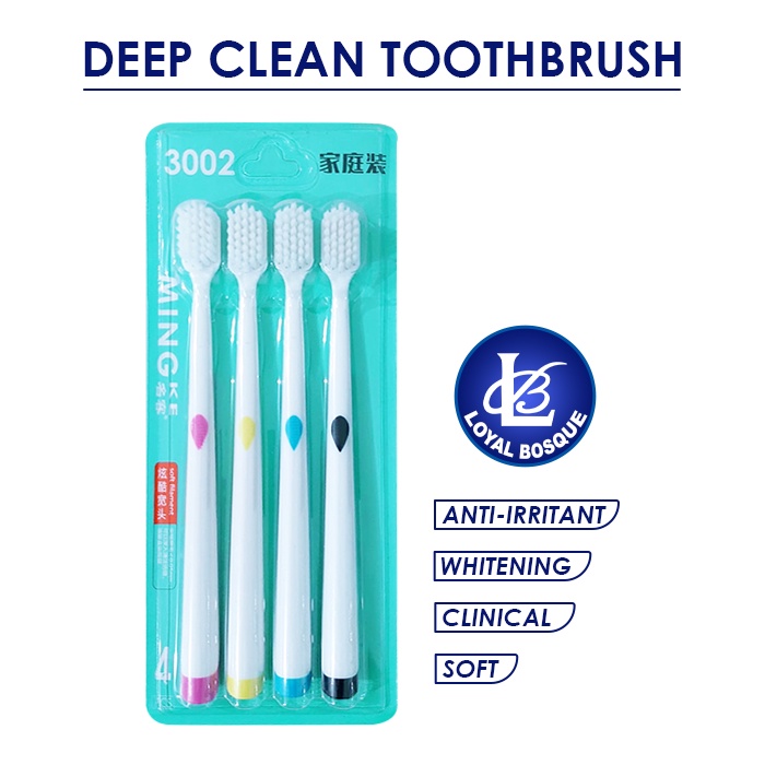 Sikat Gigi Set Dewasa  (4pcs) / Sikat Gigi Dewasa 1 SET 4 PCS Tavel Double Care Sensitive Soft-Sweet Bee Sikat Gigi / 4 pcs Sikat Gigi Dewasa Impor (YS-3)