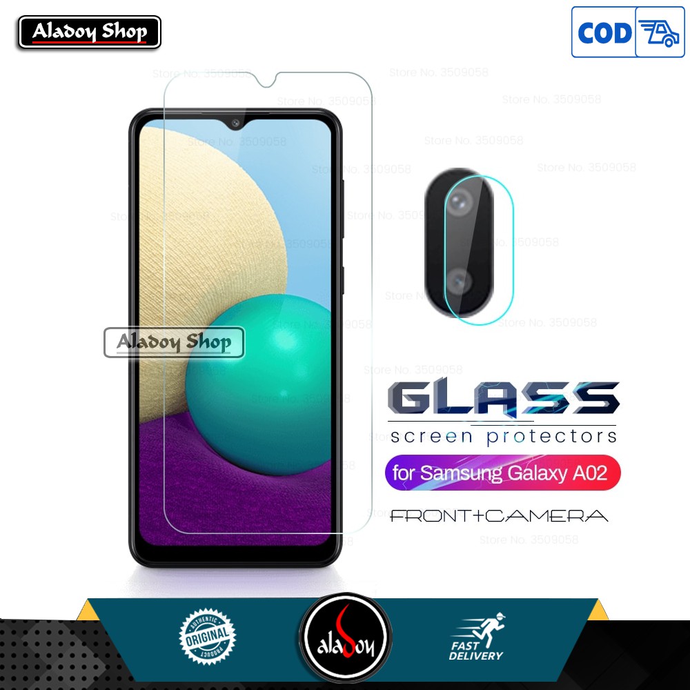 Tempered Glass Layar Clear Samsung Galaxy A02 2021 + Tempered Glass Camera Back Lens