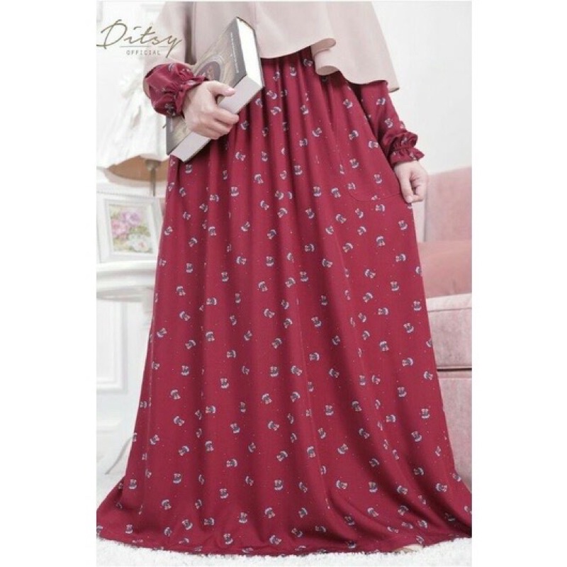 BOOKED LICCEA MAROON DITSY SIZE M