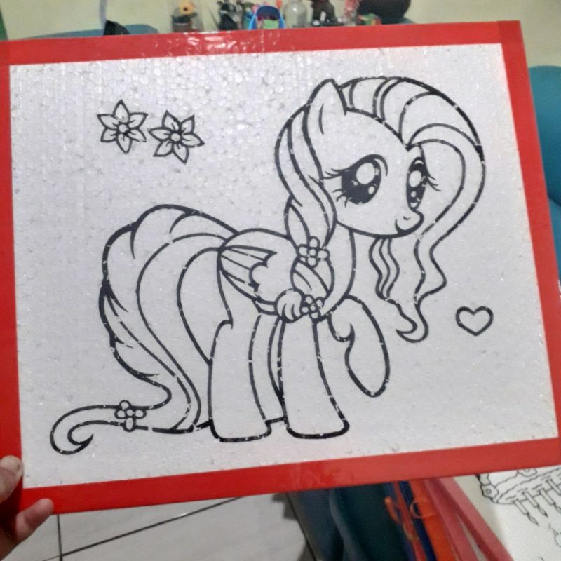 

styrofoam lukis anak kuda pony