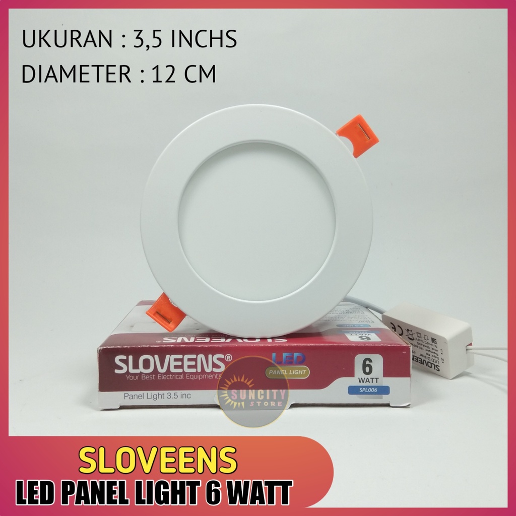 Sloveens Panel LED / LED Downlight Inbow 6 Watt - Cahaya Putih &amp; Warm White