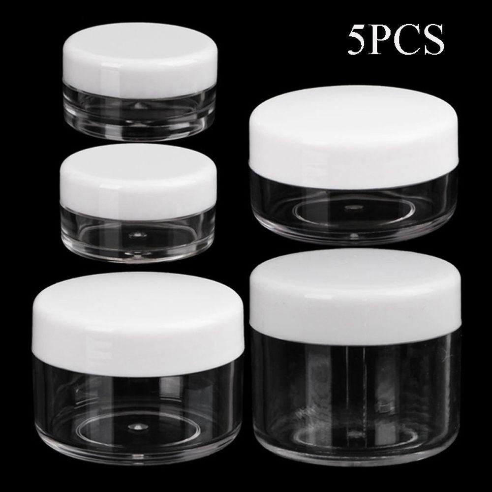 TOP 5pcs 3 /5 /10 /15ml Wadah Krim Wajah Mini Alat Make Up Botol Kosmetik Rumah Tangga