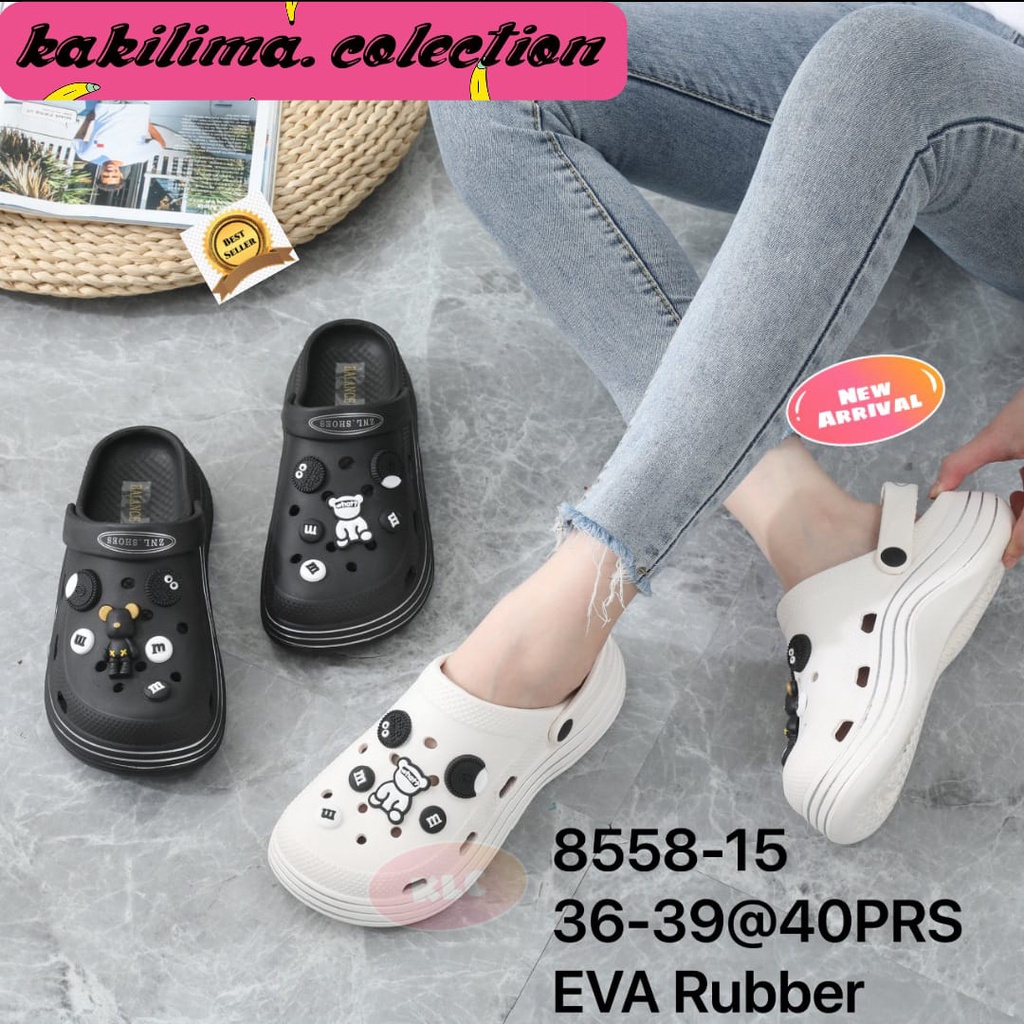 EVA RUBBER sandal viral sendal wedges karet baim korean ori produk impor