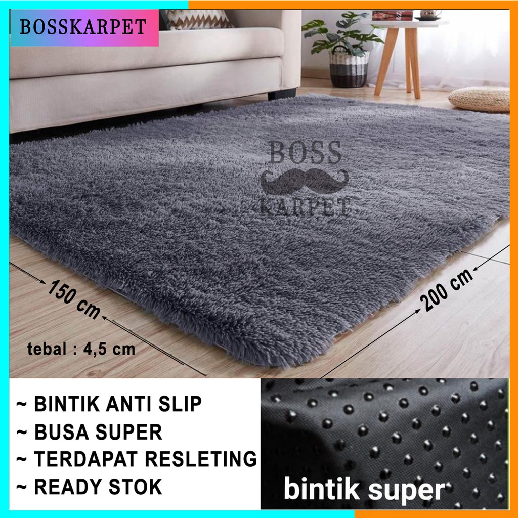 KARPET BULU RASFUR ANTI SLIP UK 200 x 150 x 4 5 CM 