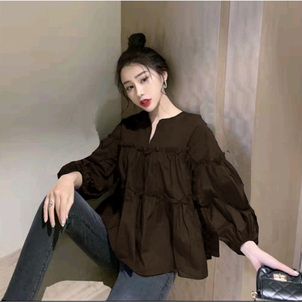 Atasan blouse wanita model tingkat babydoll  korean look 894