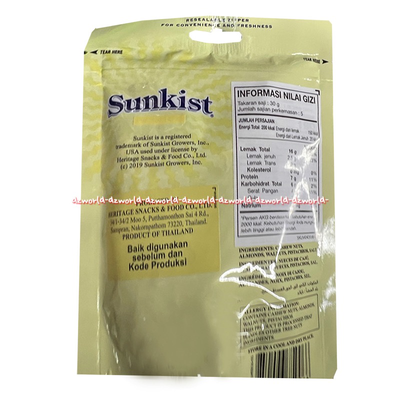 Sunkist Mixed Nuts 150gr Dry Roasted &amp; Light Salt Sun Kist Kacang Campur Panggang Bakar Asin Sunkis Mix Nut Dri Rost