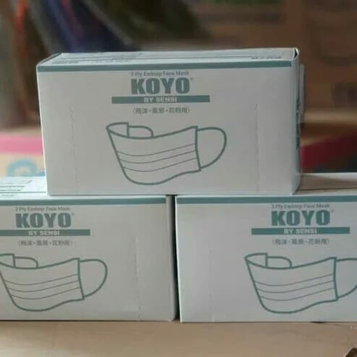 [TERBAIK] Masker Sensi Koyo 3 ply isi 50pcs Murah berkualitas - Putih