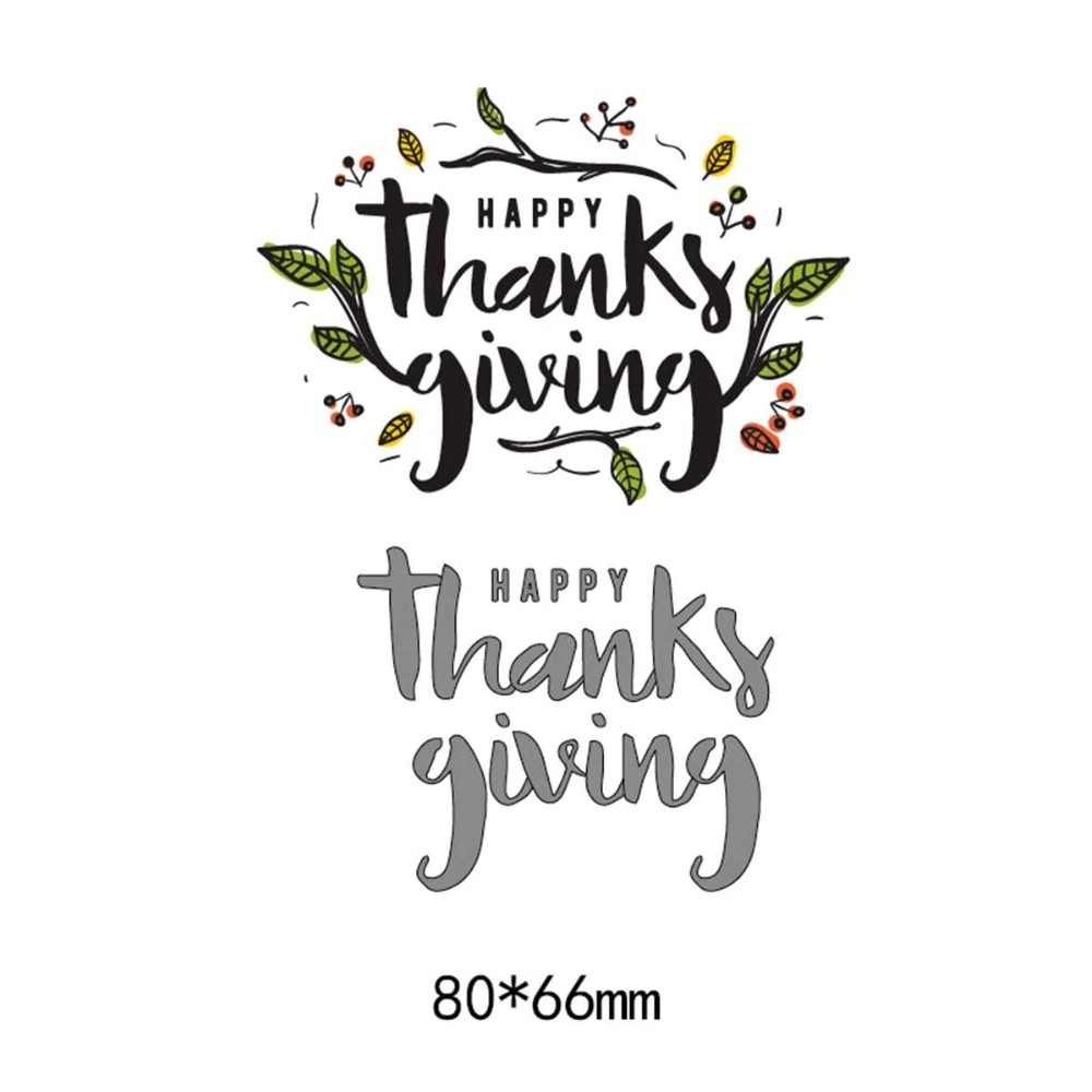 

Free Ongkir Letters thanks giving Metal Cutting Dies Stencils For DIY Scrapbooking Decorative
