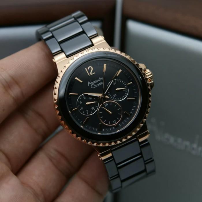 Jam Alexandre Christie Wanita AC2337 AC 2337 Rosegold Black Alexander Christie Limited