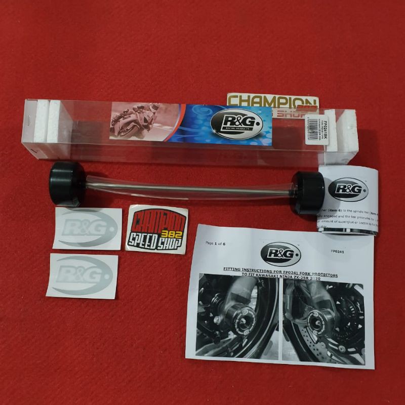 Jalu As Roda Depan Axle Slider Fork Protector Protectors R&G RG RnG Original UK ZX-25R ZX25R ZX 25R 