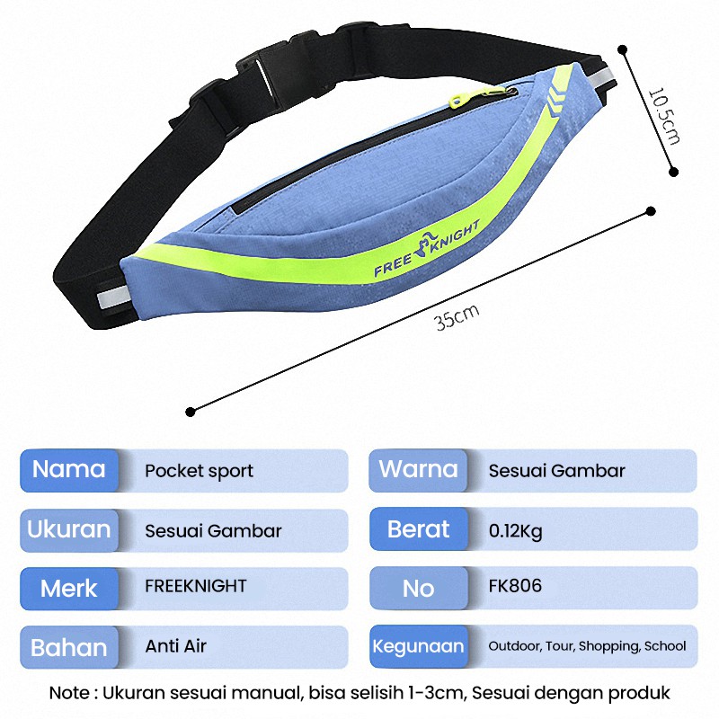 Highland Tas Pinggang Olahraga Lari Unisex Waist Bag Sport Waterproof TFP02