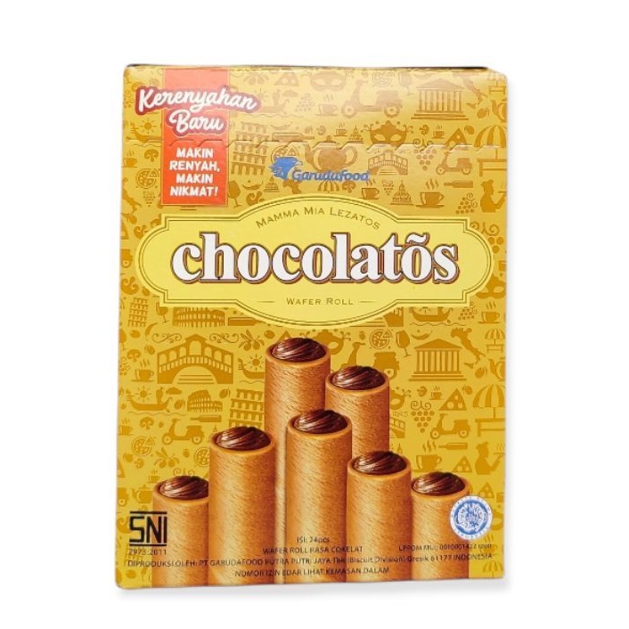 

Gery Chocolatos wafer roll coklat 1 box isi 24 pcs BREBES