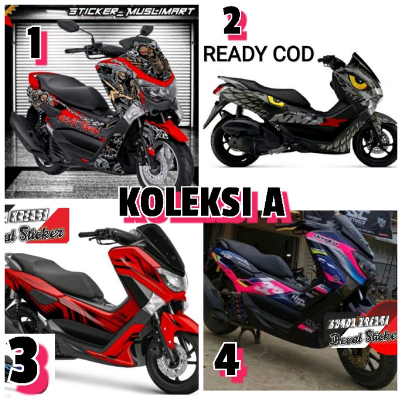 Decal Sticker Nmax 155 old evil twin variasi fullset full body merah putih