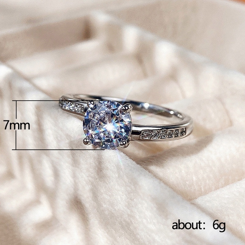 Cincin Lapis Silver Hias Kristal Kubik Zirconia Untuk Wanita