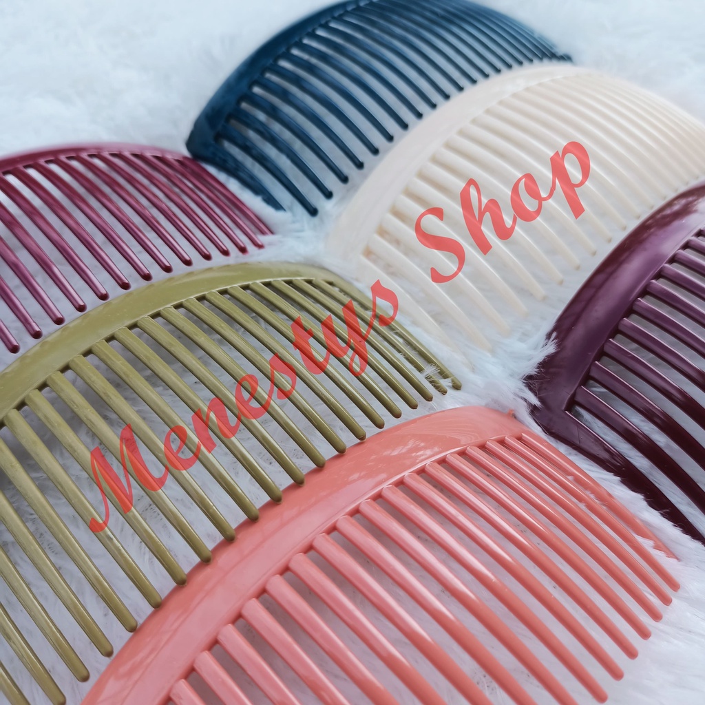 SIRKAM RAMBUT POLOS BASIC HAIR COMB ECERAN WARNA SIRKAM PONI SISIR RAMBUT