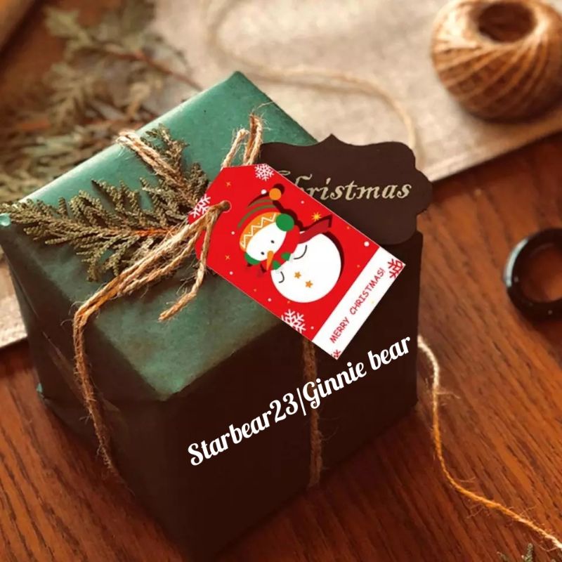 

papertag/ gift tag motif natal paket isi 5 ( import)