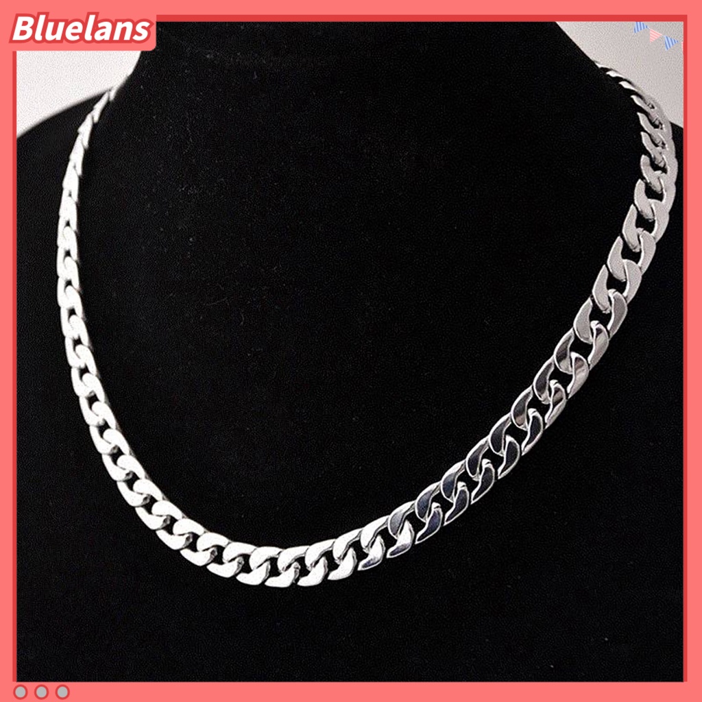 Bluelans Men Fashion Twist Oblate Wide Chain Necklace Gift Jewelry Accessories Club