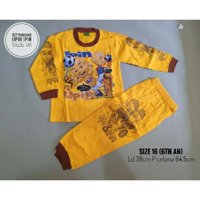 Setelan lengan panjang anak upin ipin/tayo