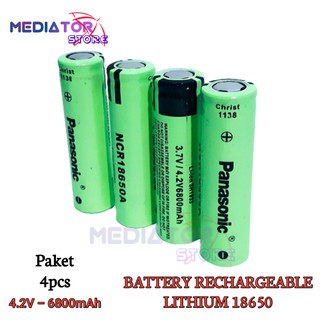 Battery Rechargeable Lithium 18650 Li-ION 3.7/ 4.2V - 6800mAh Paket 4pcs