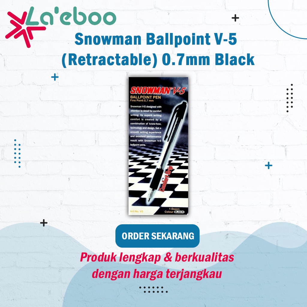 

Pulpen Snowman Ballpoint V-5 0.7mm Black