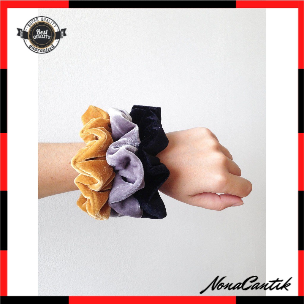 [3pcs] Scrunchie Velvet Set Ikat Rambut Kuncir Rambut Bahan Bludru Velvet Scrunchies