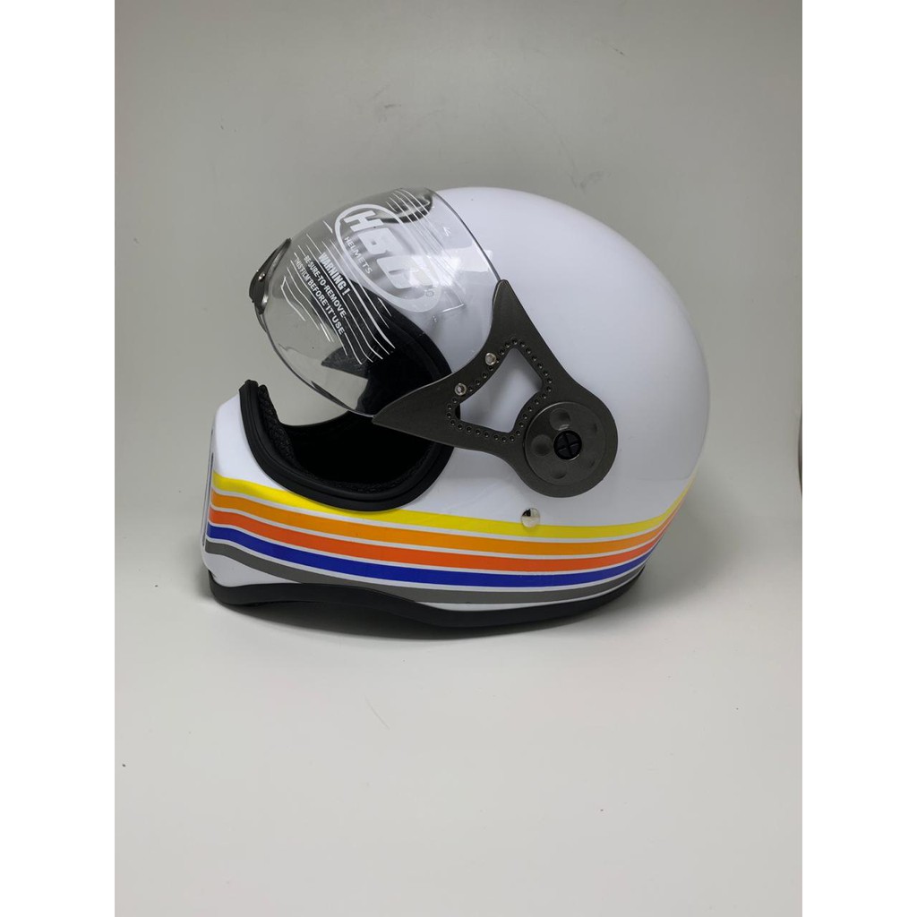 HELM CAKIL HBC PILOT VISOR STRIP WHITE ( Fullface / Retro / Klasik / Vespa )