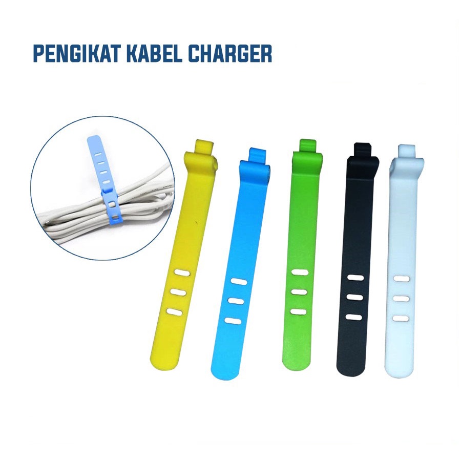 Pengikat Kabel Penggulung Cable Binder Klip Cable Cord Holder Penjepit Kabel Charger Hp Universal