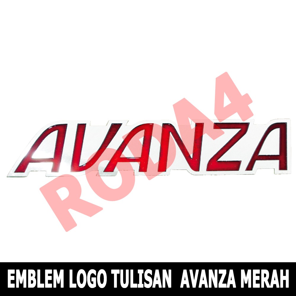 Emblem -Mobil Logo  Tulisan Avanza Merah Almunium