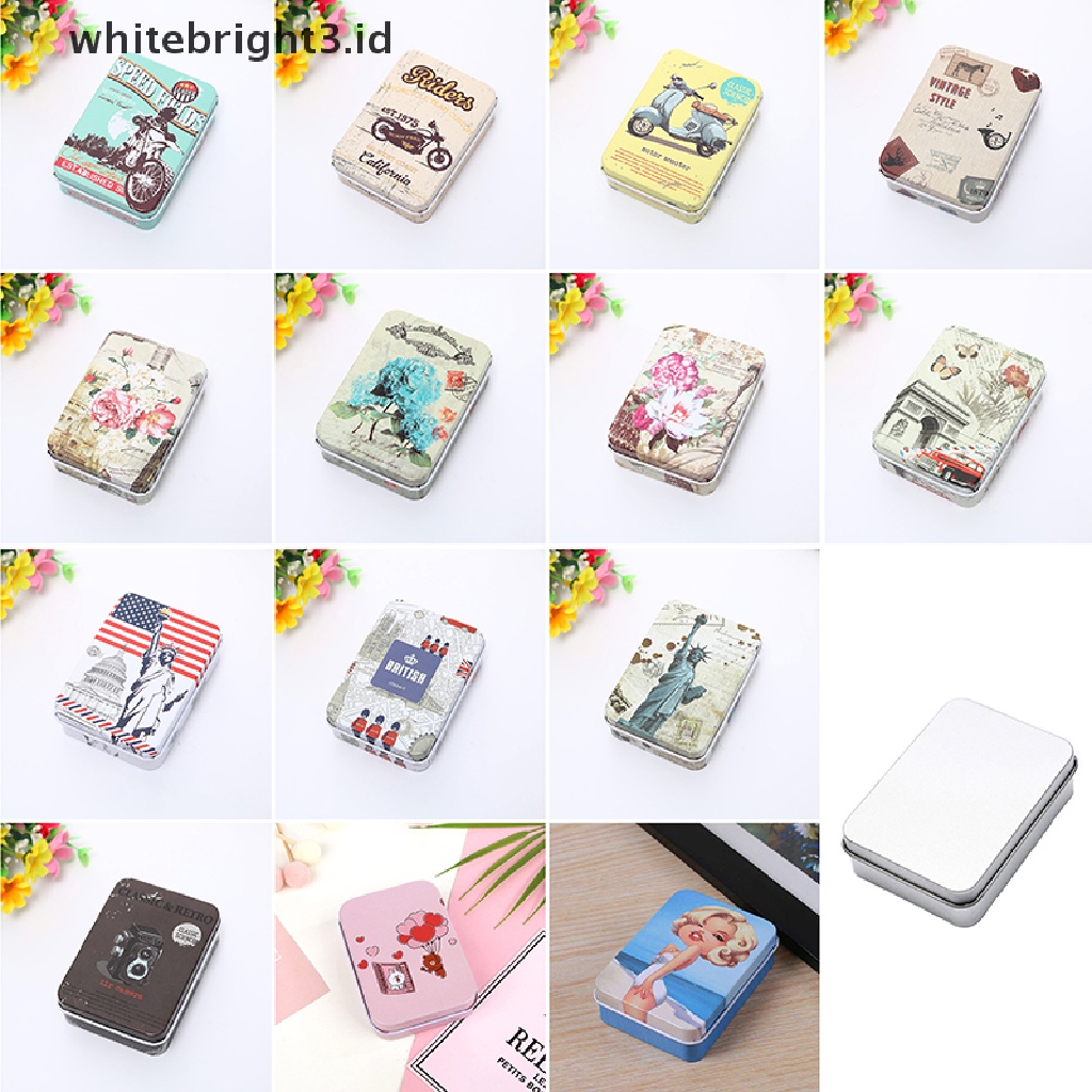 (whitebright3.id) Kotak Kaleng Penyimpanan Perhiasan / Permen / Koin Motif Kartun