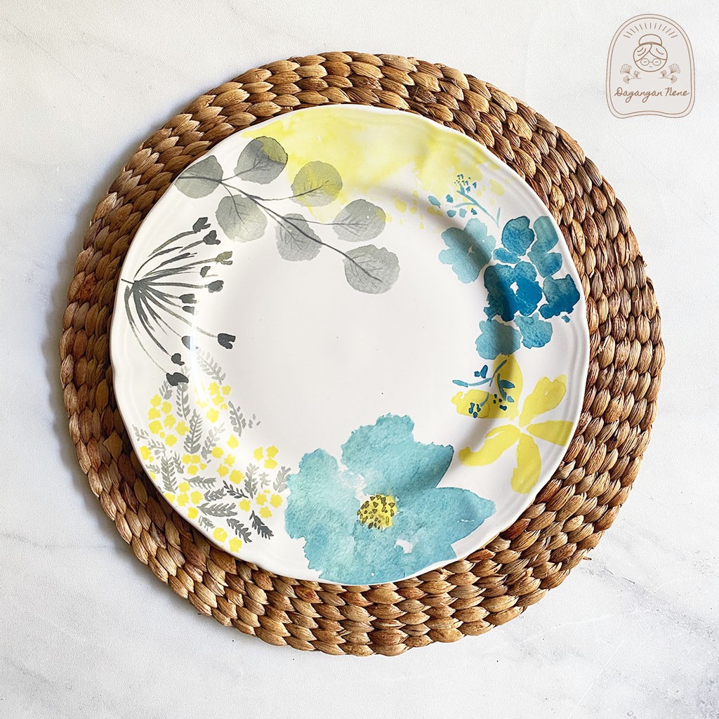 Piring Makan / Dinner Plate / Piring Besar / Piring Keramik Motif FLOWER ROAD