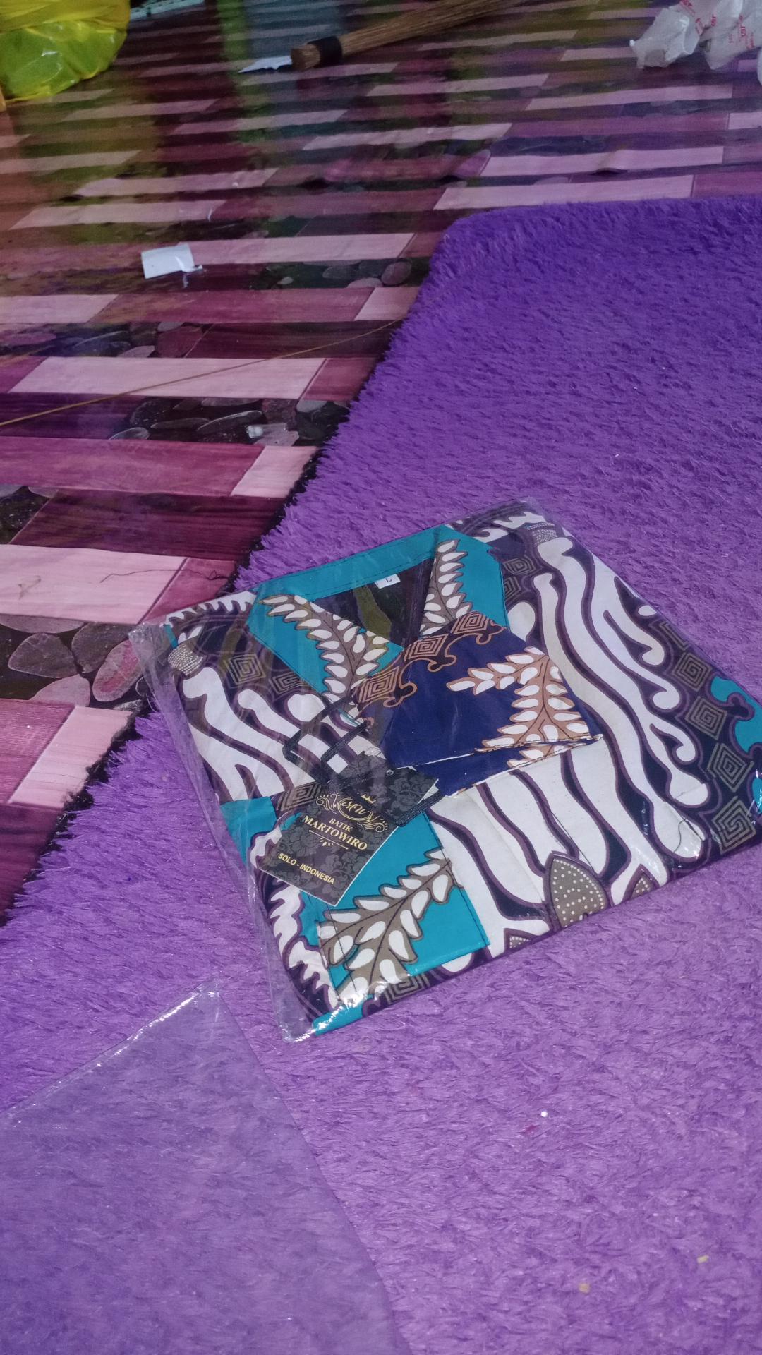 Wekso Biru Ranting Kemeja Batik Pria Lengan Panjang Katun Primisima Full Furing