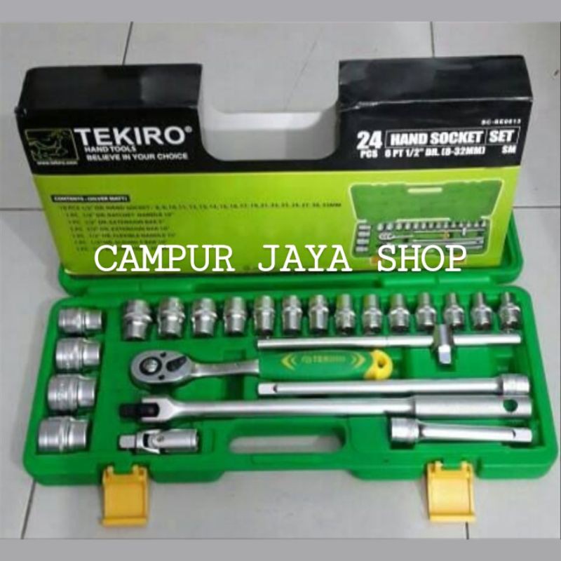 Kunci Shock/Sok Tekiro 8-32mm 24Pcs Box Plastik/Socket Tekiro