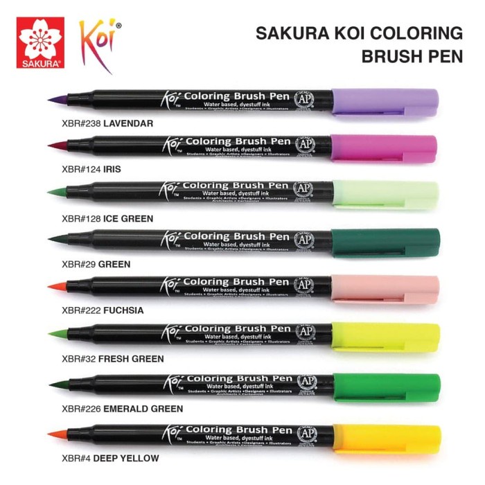 

kaligrafi-perlengkapan- sakura koi coloring brush pen colouring marker satuan -perlengkapan-