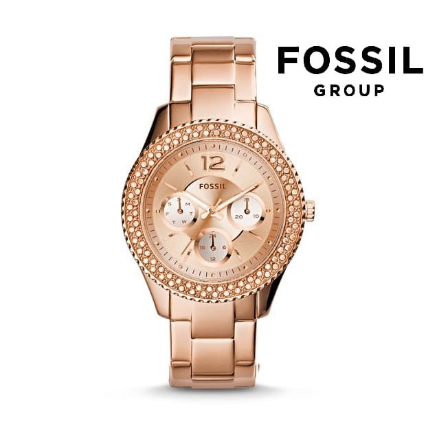 Hot Sale Jam Tangan Wanita Merk Fossil Original100% Type :ES 3590 Baterai RG Garansi 1th