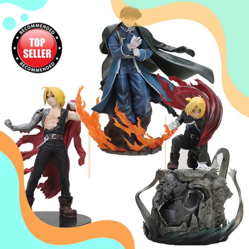 Action Figure Import Terbaru Anime Fullmetal Alchemist Sosok Mainan Edward Elric Roy Mustang Dxf Pvc
