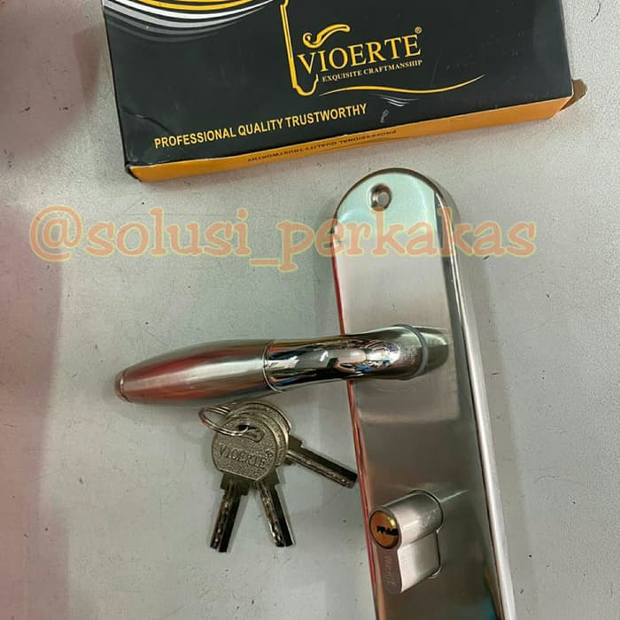 Kunci Pintu Tanggung Set / Gagang Pintu Babet Stainless Import