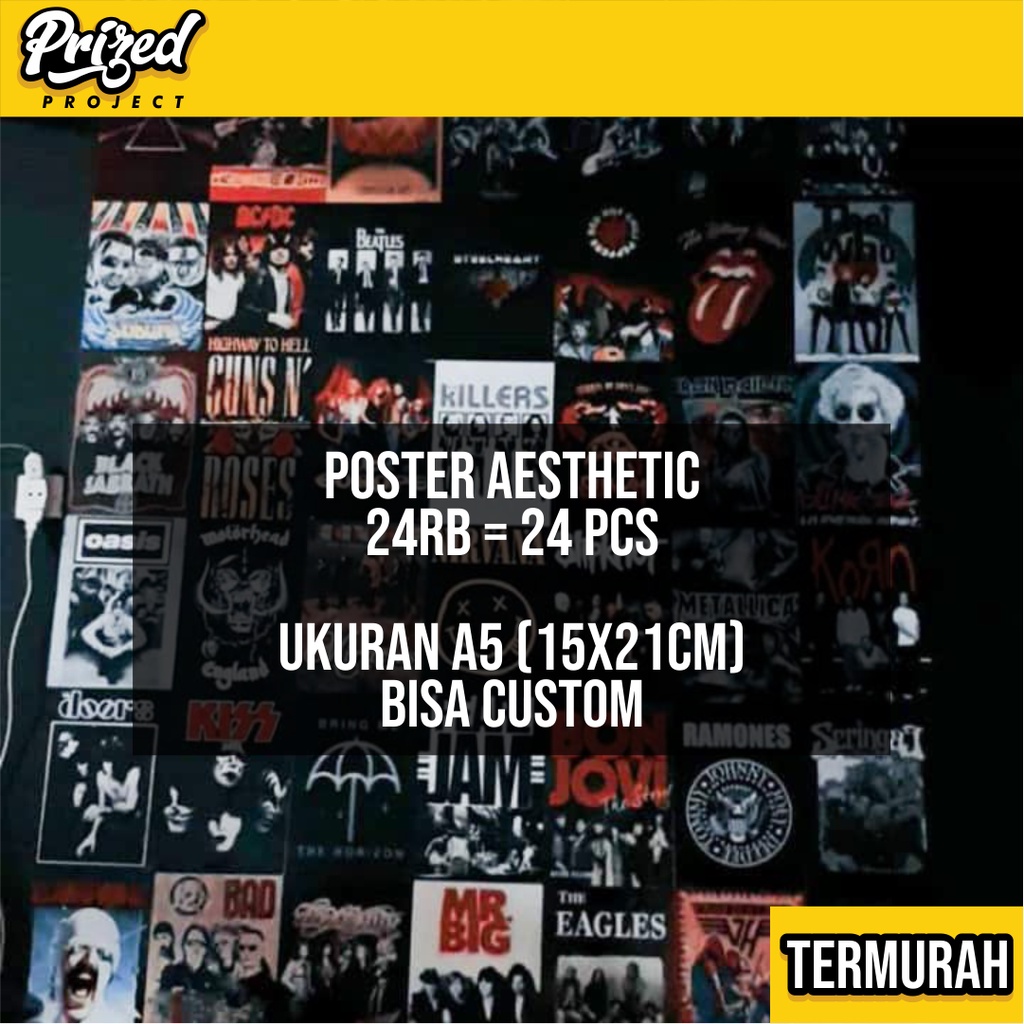 Poster Dinding Aesthetic | Poster Aesthetic | Poster Murah | Isi 24 Piece