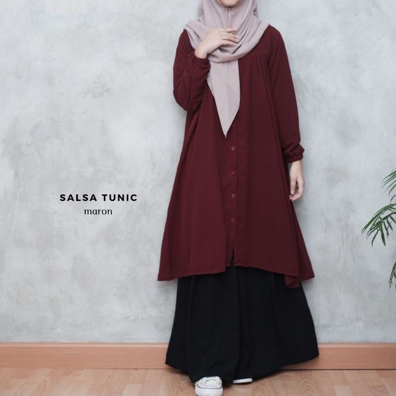 TUNIK KANCING SET ROK / OUTER WANITA SET ROK