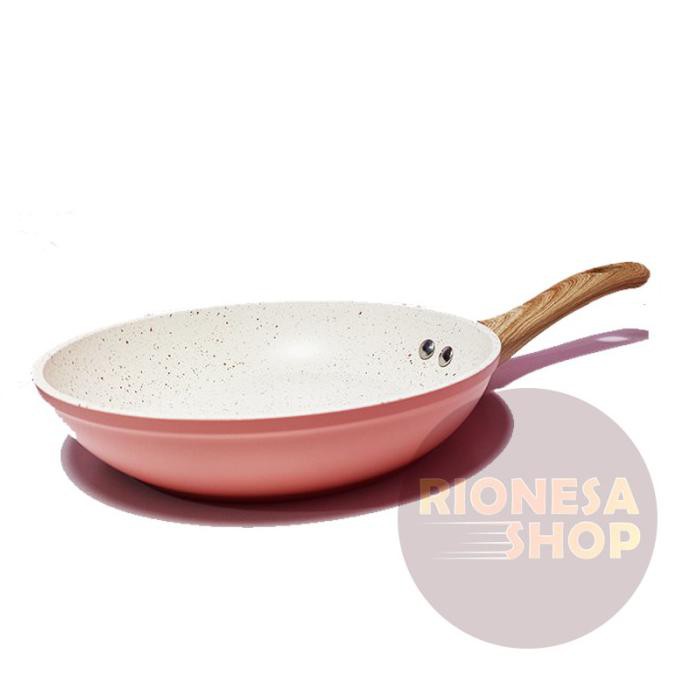 RYVAN Fry Pan 20 / 22 / 24 / 26 / 28 cm Marble Induksi Frypan Wajan - Tosca, 20 cm