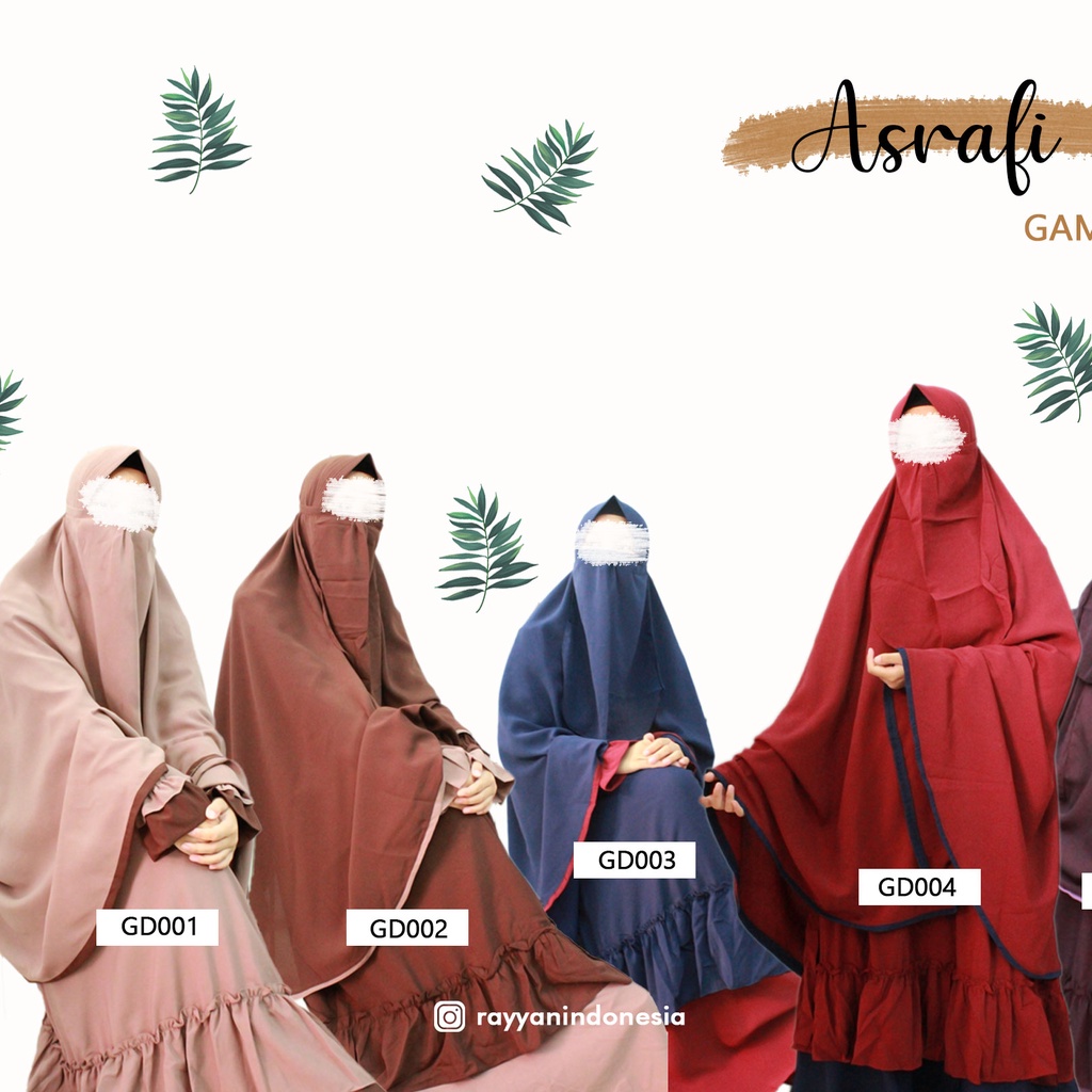 Gamis syar'i set kerudung khimar cadar