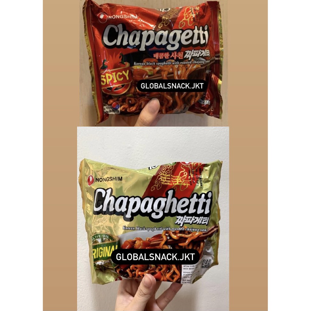 

Nongshim Chapaghetti / Chapagetti Spicy Parasite - Korean Black Spaghetti Roasted Jjajang Sauce