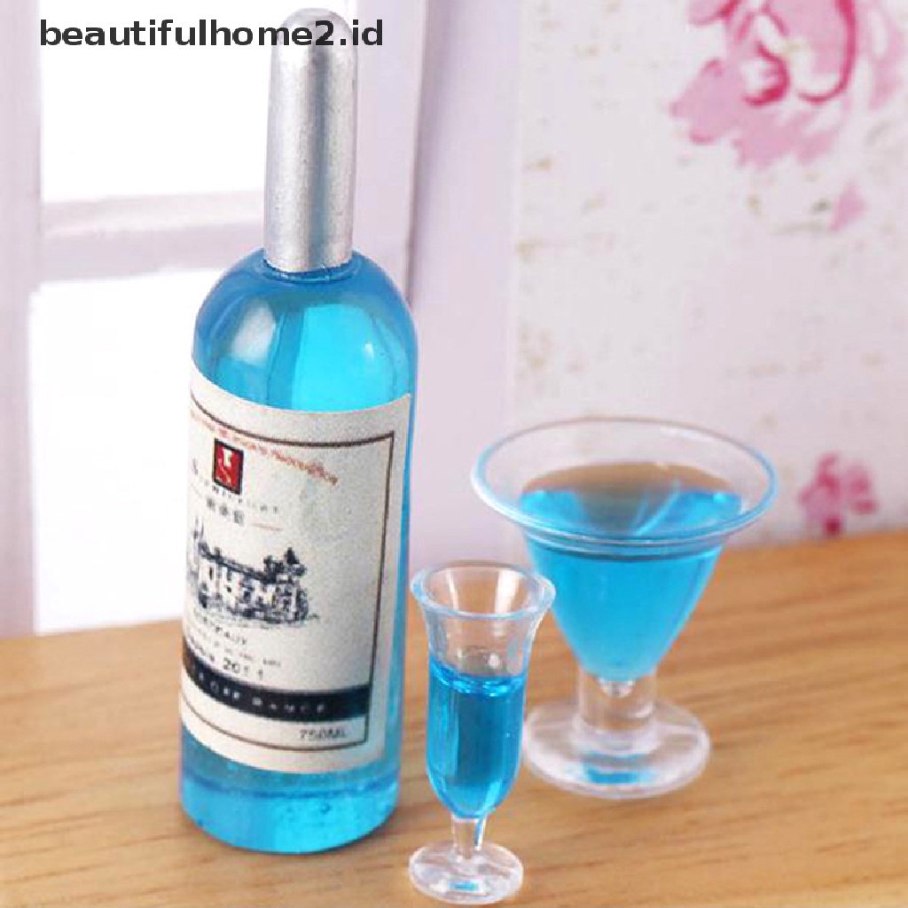 (beautifulhome2.id) 6pcs / set Mainan Miniatur Gelas Wine / Cocktail Skala 1: 12 Untuk Aksesoris Dapur Rumah Boneka