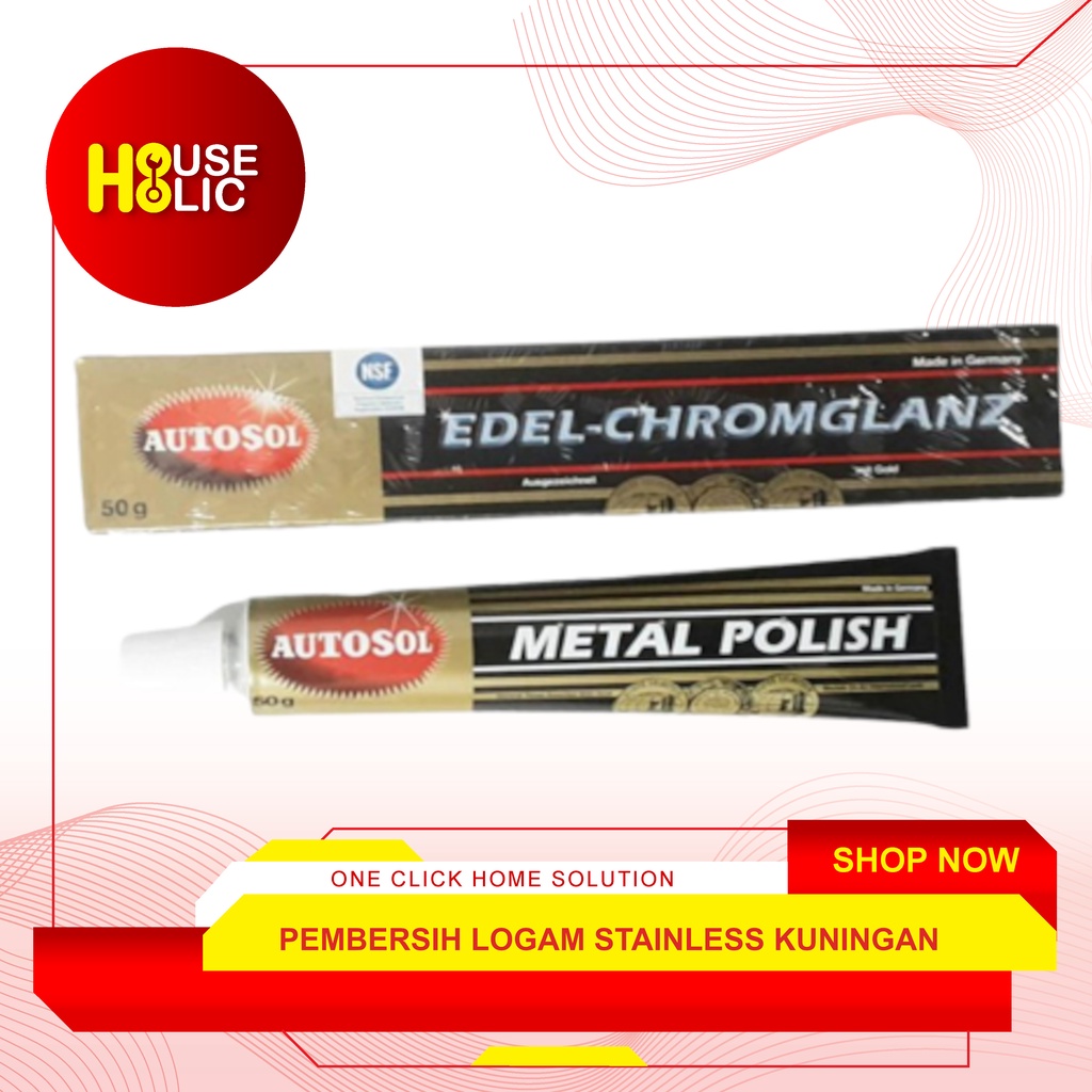 Jual Autosol Pembersih Logam Stainless Kuningan Metal Polish 50 Gram