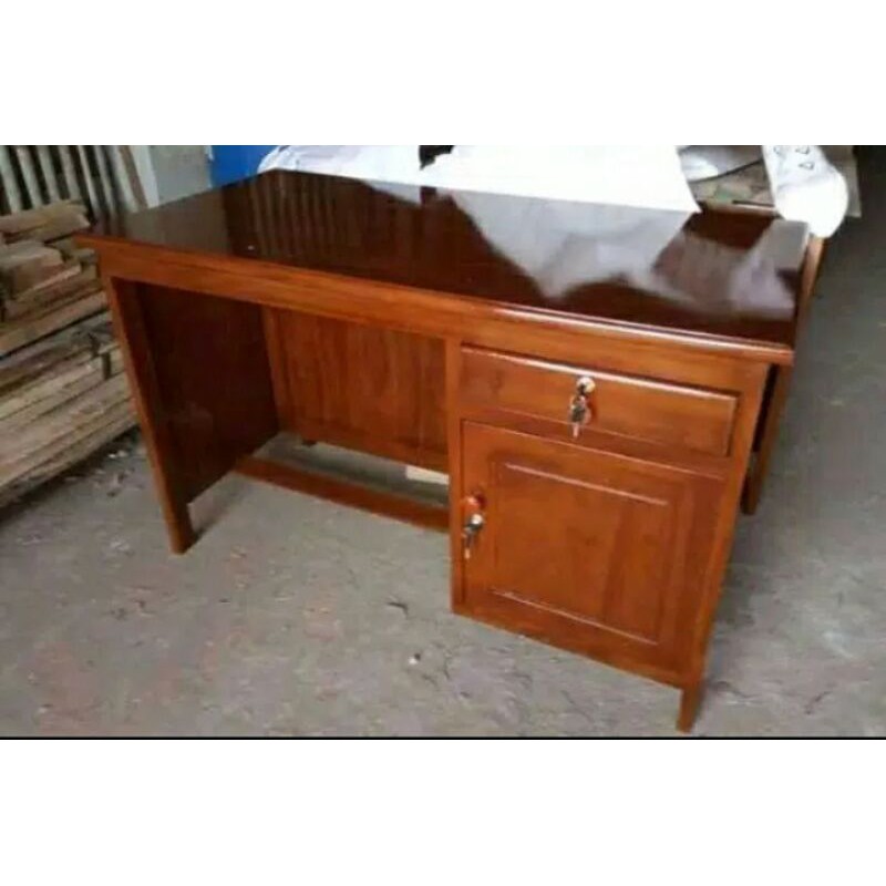 Jual Meja Kantor Meja Kerja Kayu Jati Shopee Indonesia