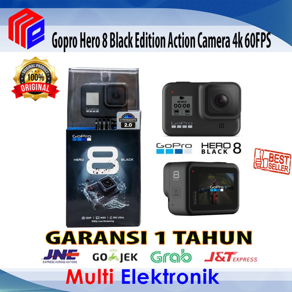 Gopro Hero 8 Black Edition Action Camera 4k 60fps Hypersmooth 2 0 Original Shopee Indonesia