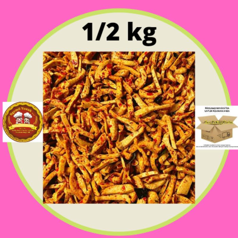 

Basreng kering pedas daun jeruk 1/2 Kg / basreng kering 500 g
