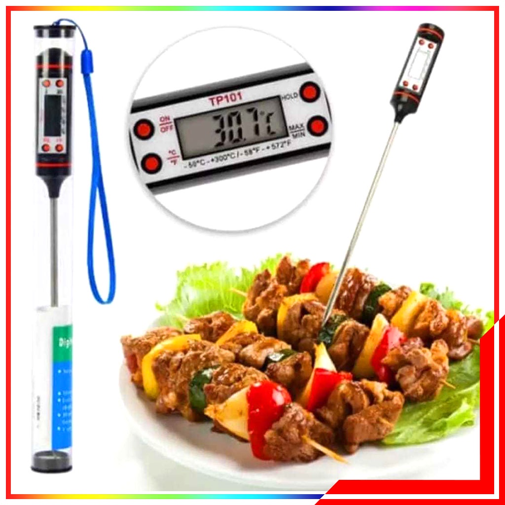 Digital Food Thermometer For Kitchen Cooking BBQ / Termometer Pengukur Suhu Masakan Makanan Daging Air / Termometer Makanan Digital