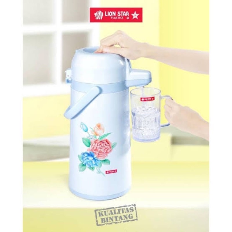 Termos pencet lionstar kapasitas 2Liter dan 2.5Liter