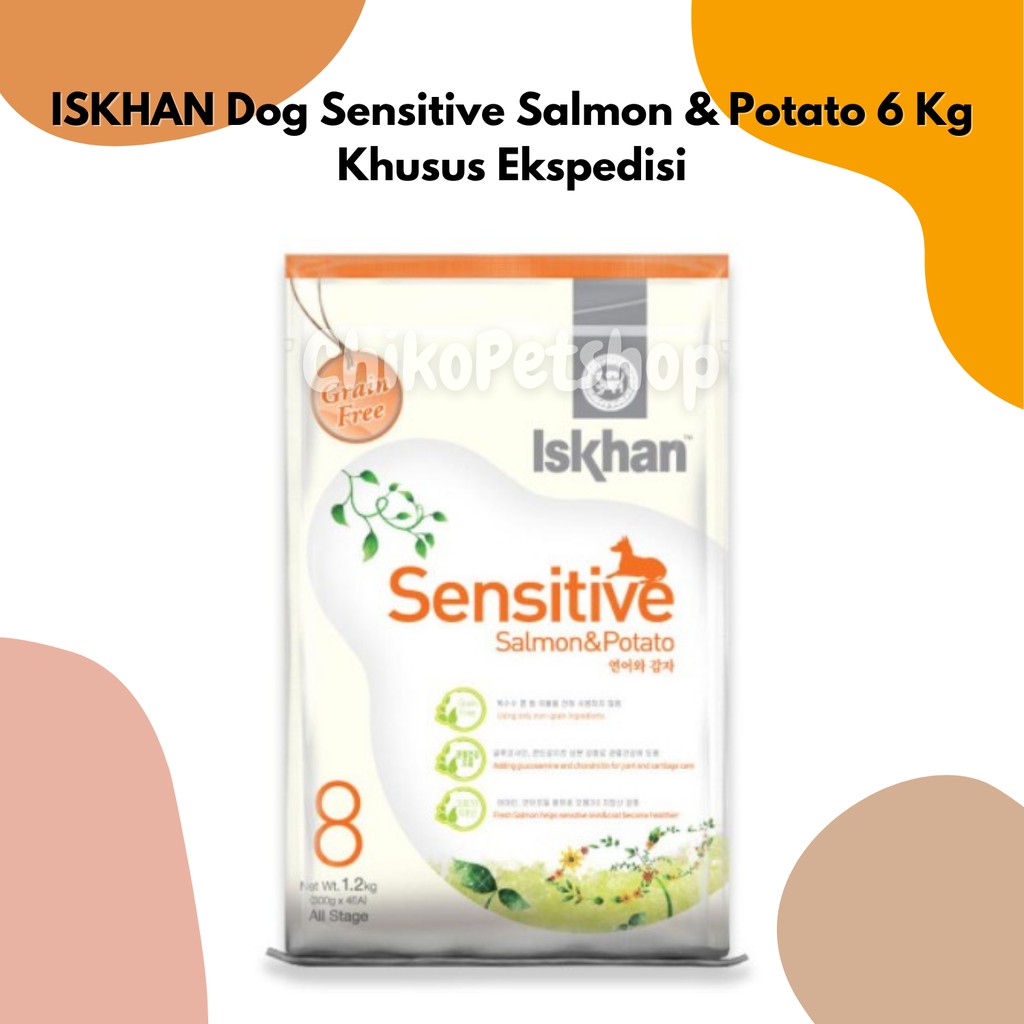 [EKSPEDISI] ISKHAN DOG Sensitive Salmon &amp; Potato Makanan Anjing Import Korea 6 Kg